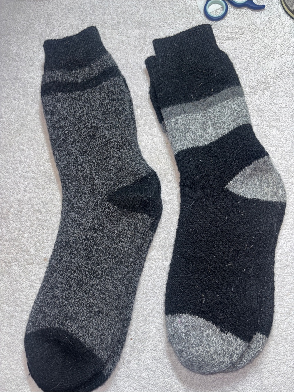 Unlisted Black & Gray Crew Socks - Striped Casual Pair
